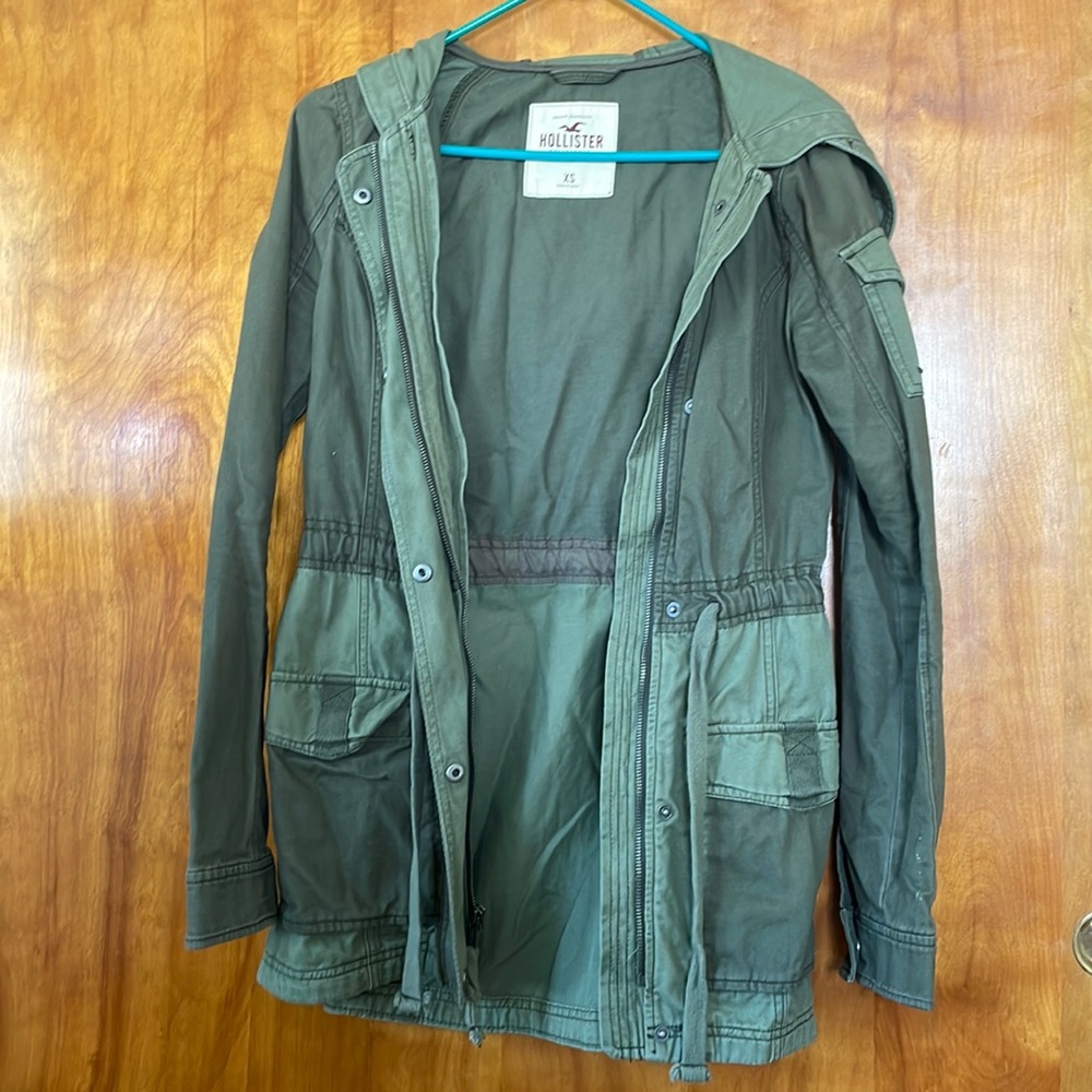 Hollister army green fall jacket